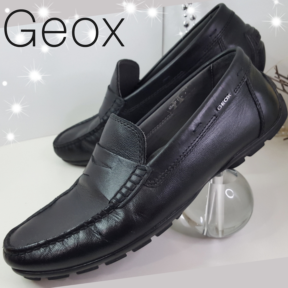 Geox Italy🌾Men's Black Slip-On Leather Loafers